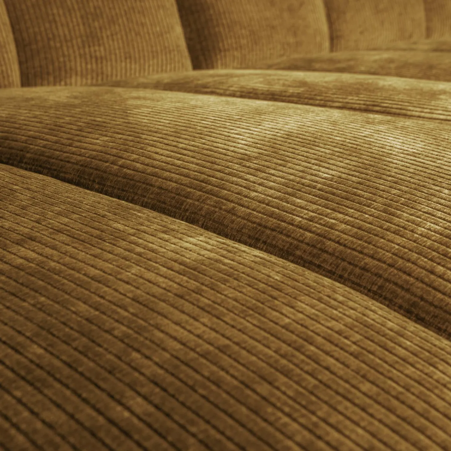 WOOOD Mojo chaise longue bank links ribstof Honinggeel