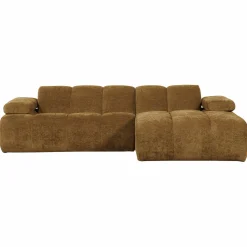 WOOOD Mojo chaise longue bank rechts ribstof Honinggeel