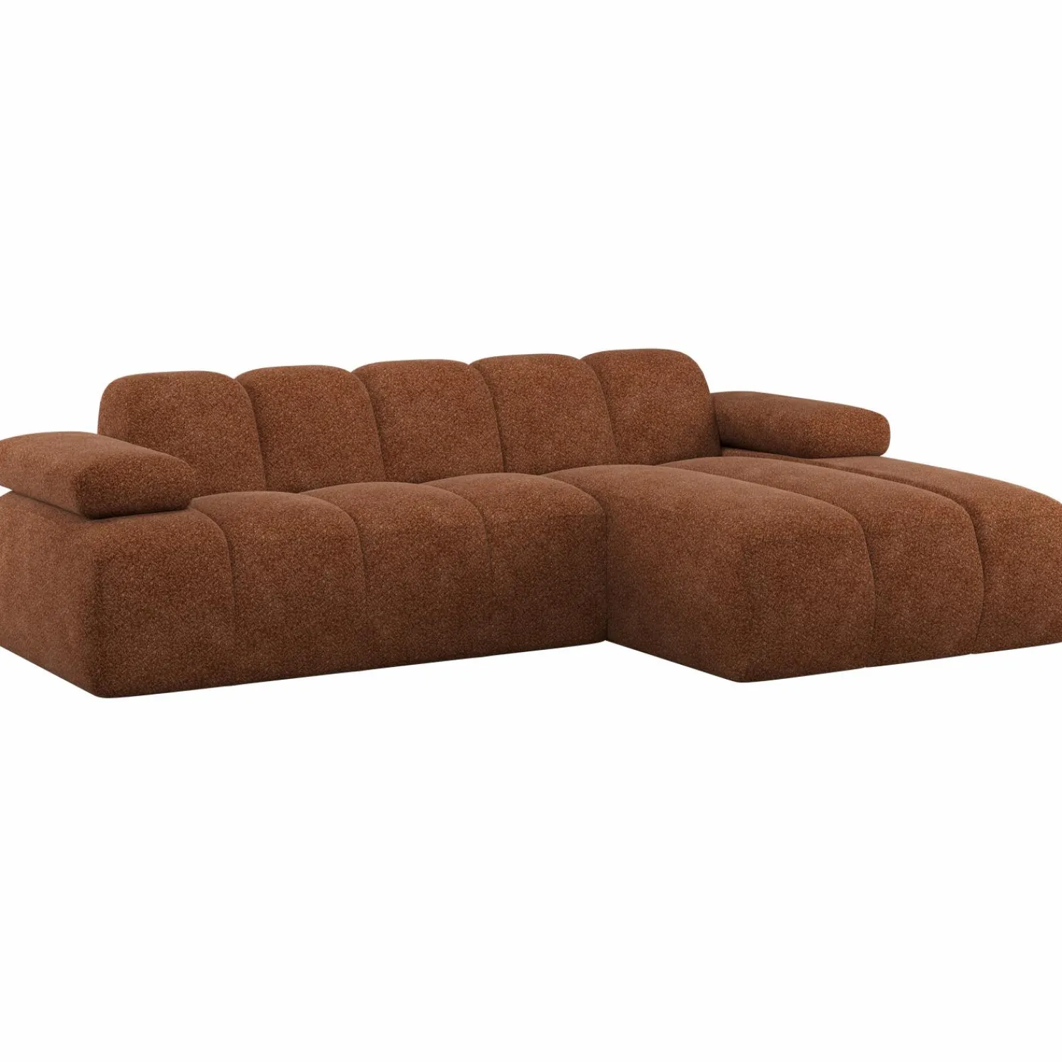 Hot WOOOD Mojo chaise longue bank rechts wollig Roestbruin