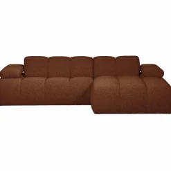 New WOOOD Mojo chaise longue bank rechts bouclé Roestbruin melange