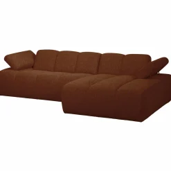 New WOOOD Mojo chaise longue bank rechts bouclé Roestbruin melange