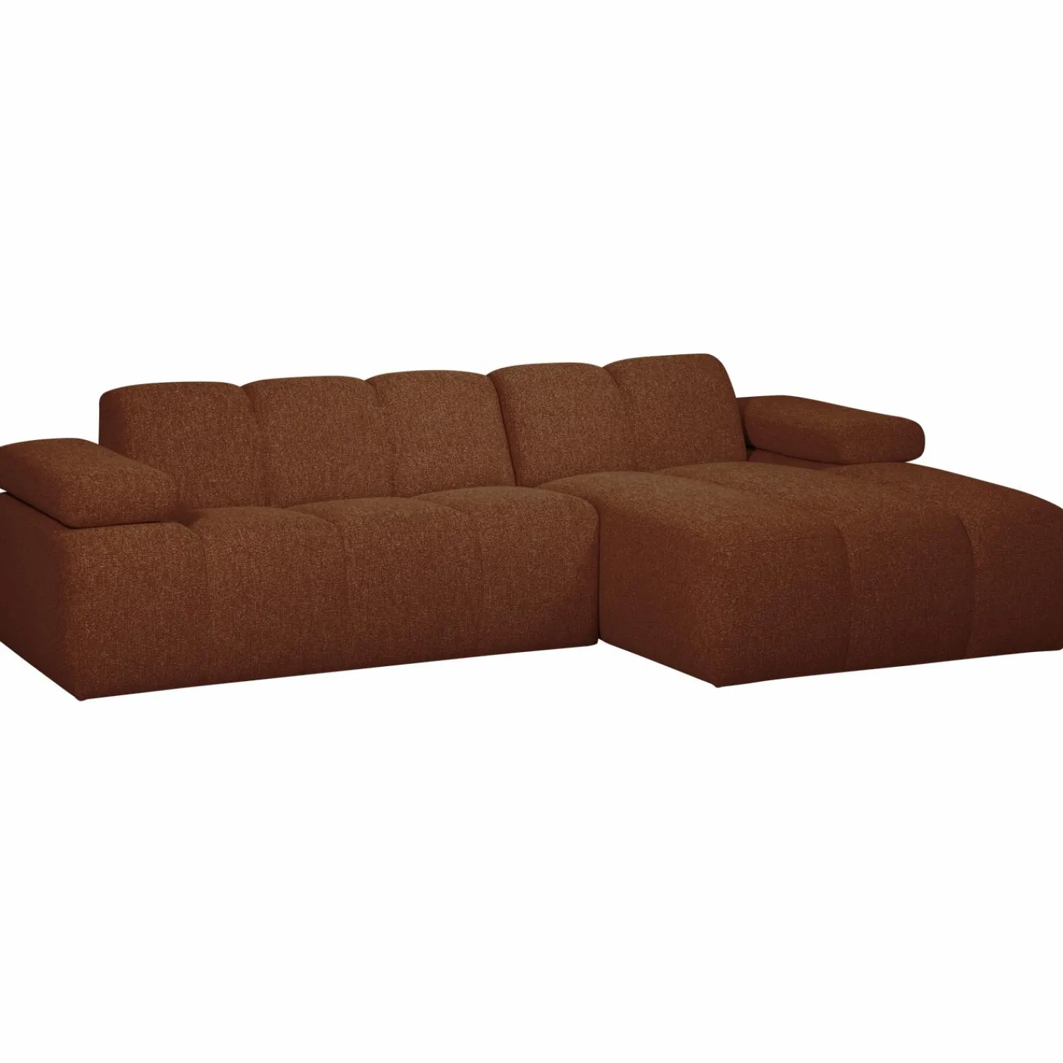 New WOOOD Mojo chaise longue bank rechts bouclé Roestbruin melange