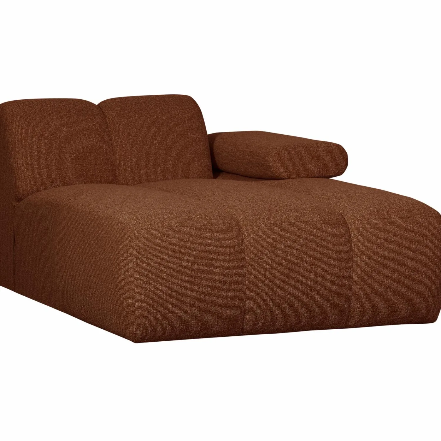 Online WOOOD Mojo chaise longue element rechts bouclé Roestbruin melange