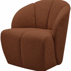 Clearance WOOOD Mojo draaifauteuil bouclé Roestbruin melange