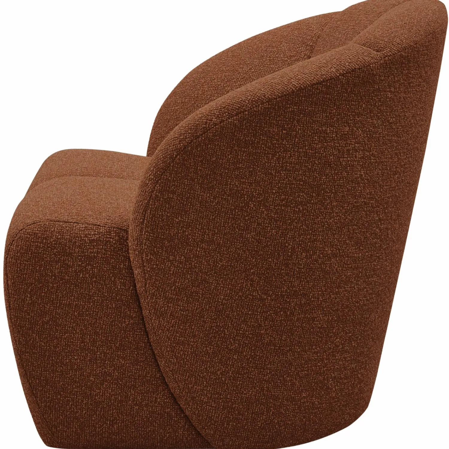 Clearance WOOOD Mojo draaifauteuil bouclé Roestbruin melange