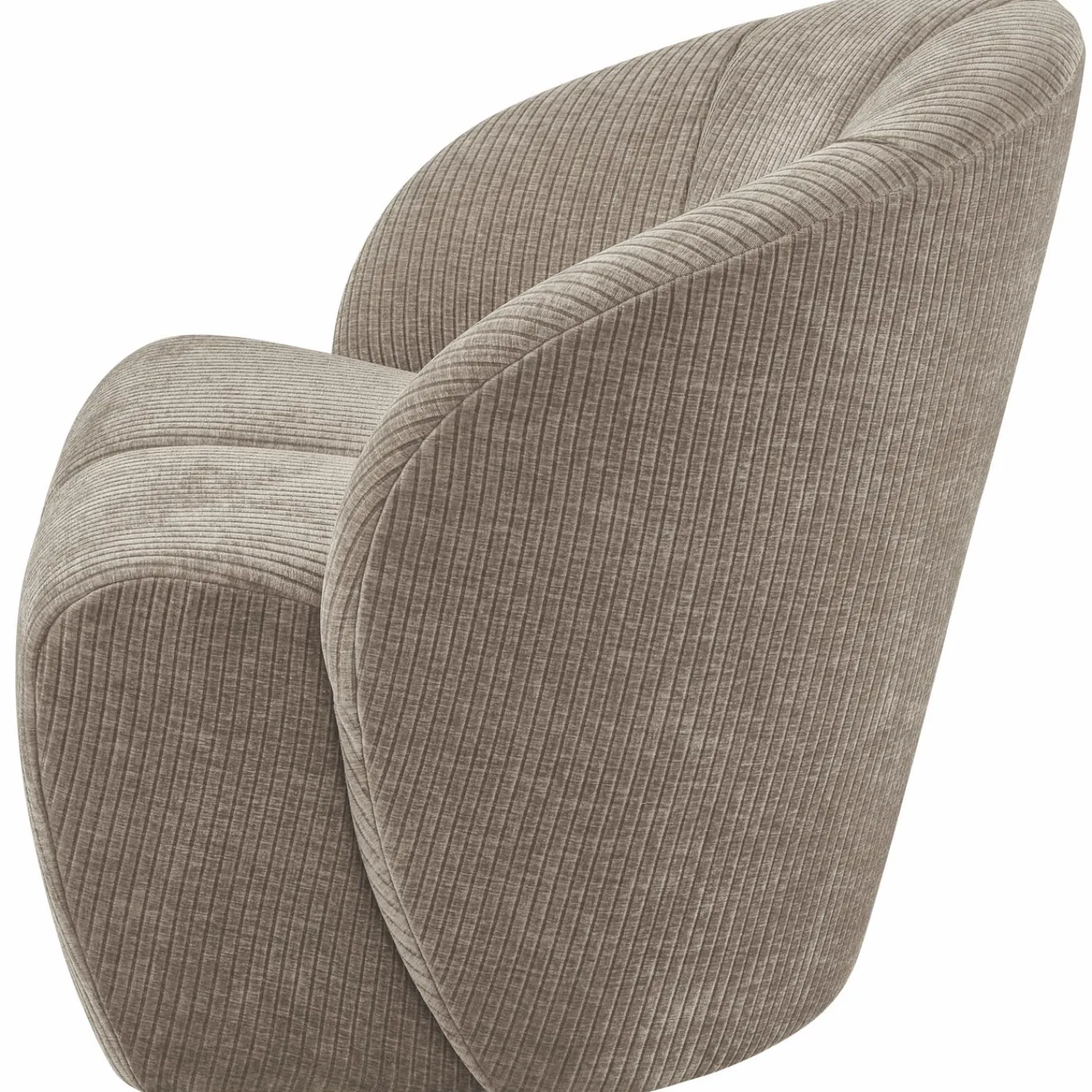Best WOOOD Mojo draaifauteuil ribstof donker zand Donkerzand