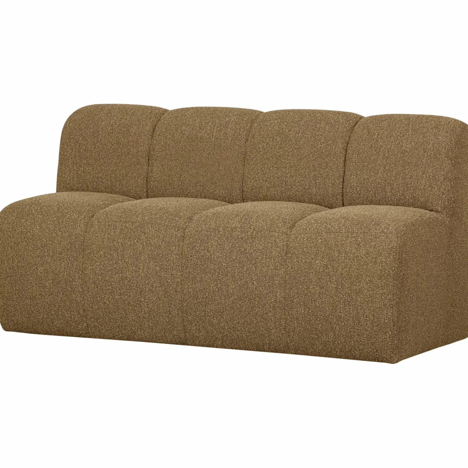 WOOOD Mojo eetbank 164 cm met rugleuning bouclé Geel/bruin melange