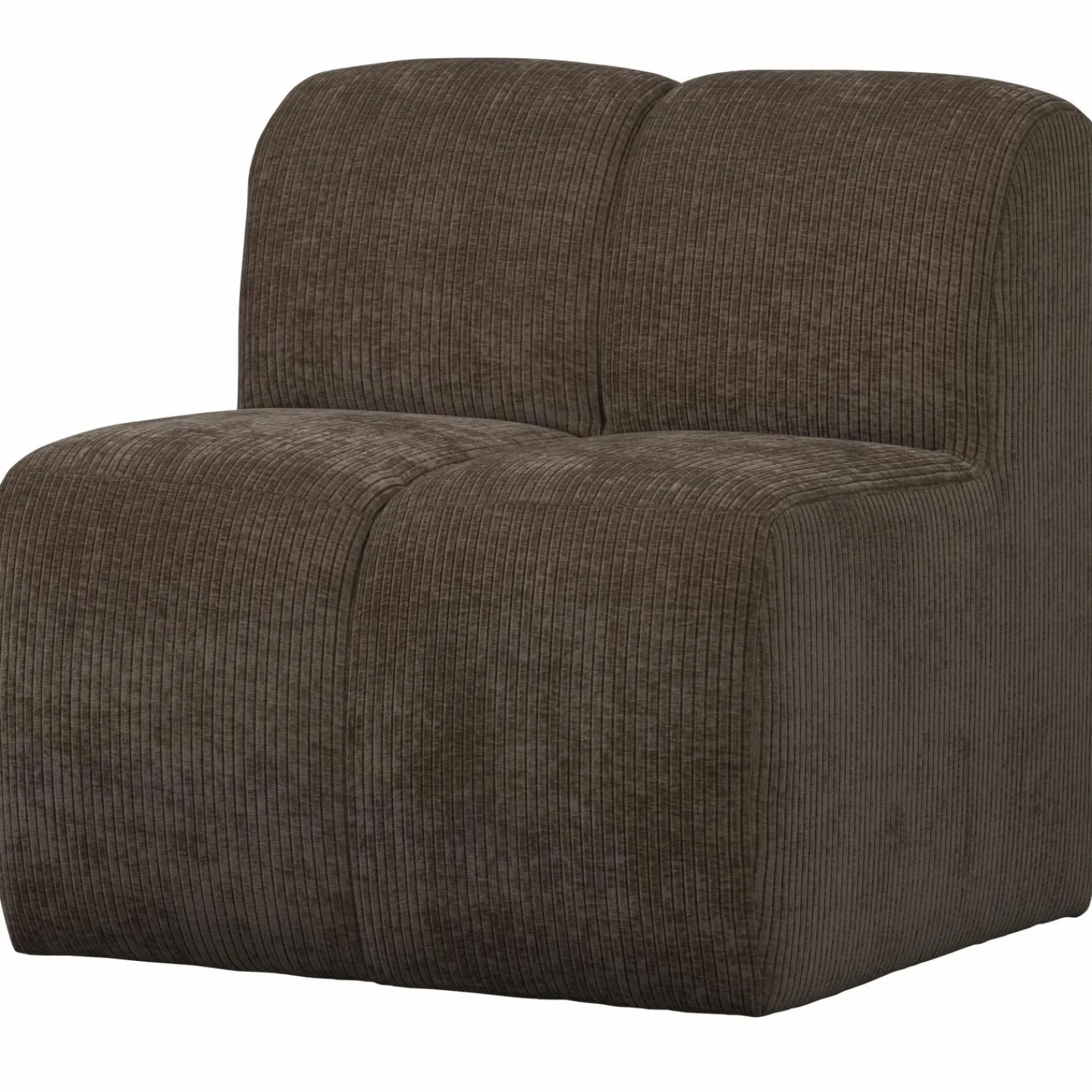 Clearance WOOOD Mojo eetbankje 84 cm met rugleuning ribstof Bruin