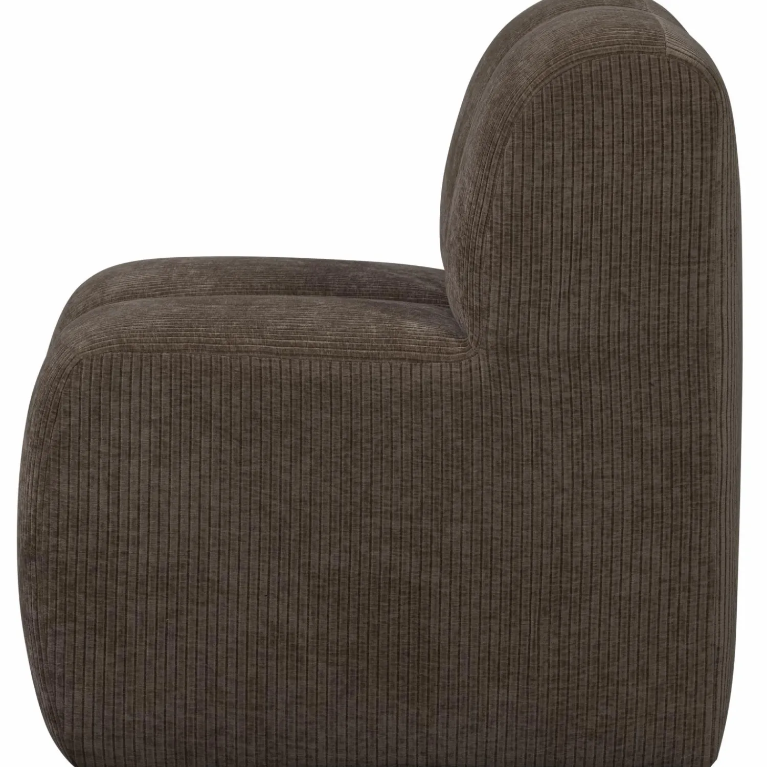 Clearance WOOOD Mojo eetbankje 84 cm met rugleuning ribstof Bruin