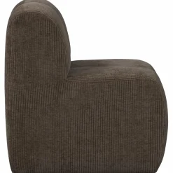 Clearance WOOOD Mojo eetbankje 84 cm met rugleuning ribstof Bruin
