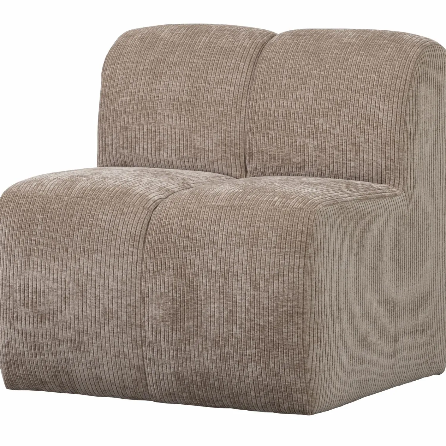 Clearance WOOOD Mojo eetbankje 84 cm met rugleuning ribstof donker zand Donkerzand
