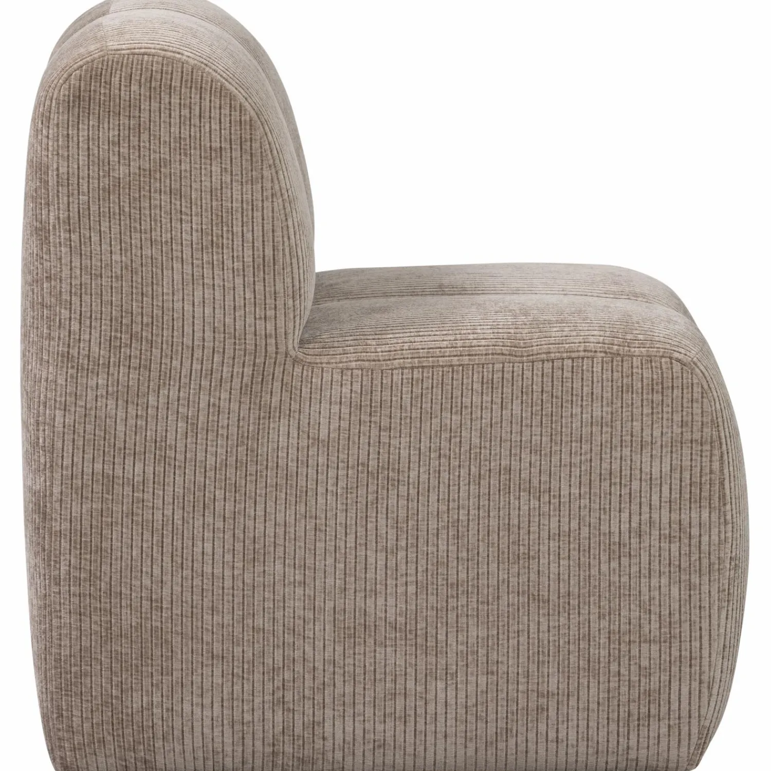 Clearance WOOOD Mojo eetbankje 84 cm met rugleuning ribstof donker zand Donkerzand