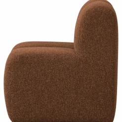 Outlet WOOOD Mojo eetbankje 84 cm met rugleuning bouclé Roestbruin melange