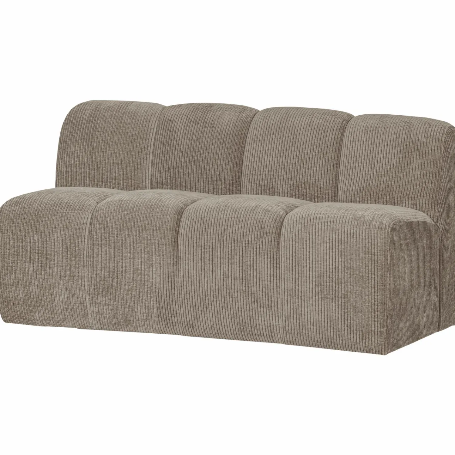 WOOOD Mojo eetbankje 164 cm met rugleuning ribstof donker zand Donkerzand