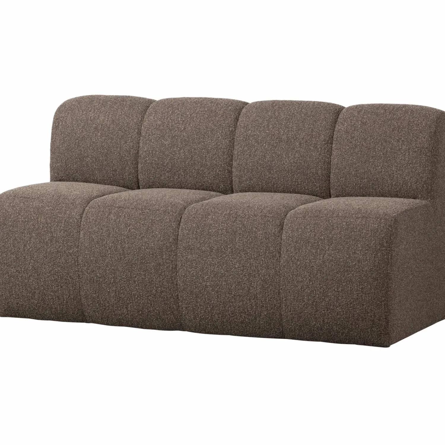 Sale WOOOD Mojo eetbankje 164 cm met rugleuning bouclé Bruin melange
