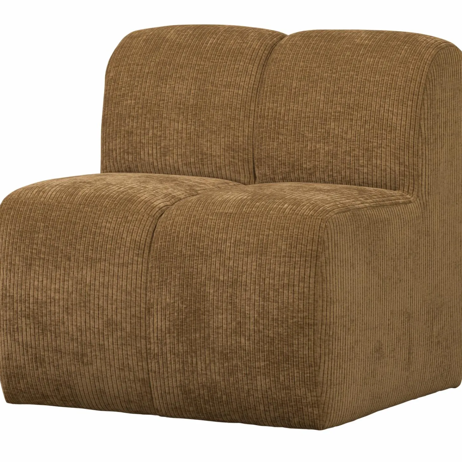 Discount WOOOD Mojo eetbankje 84 cm met rugleuning ribstof Honinggeel