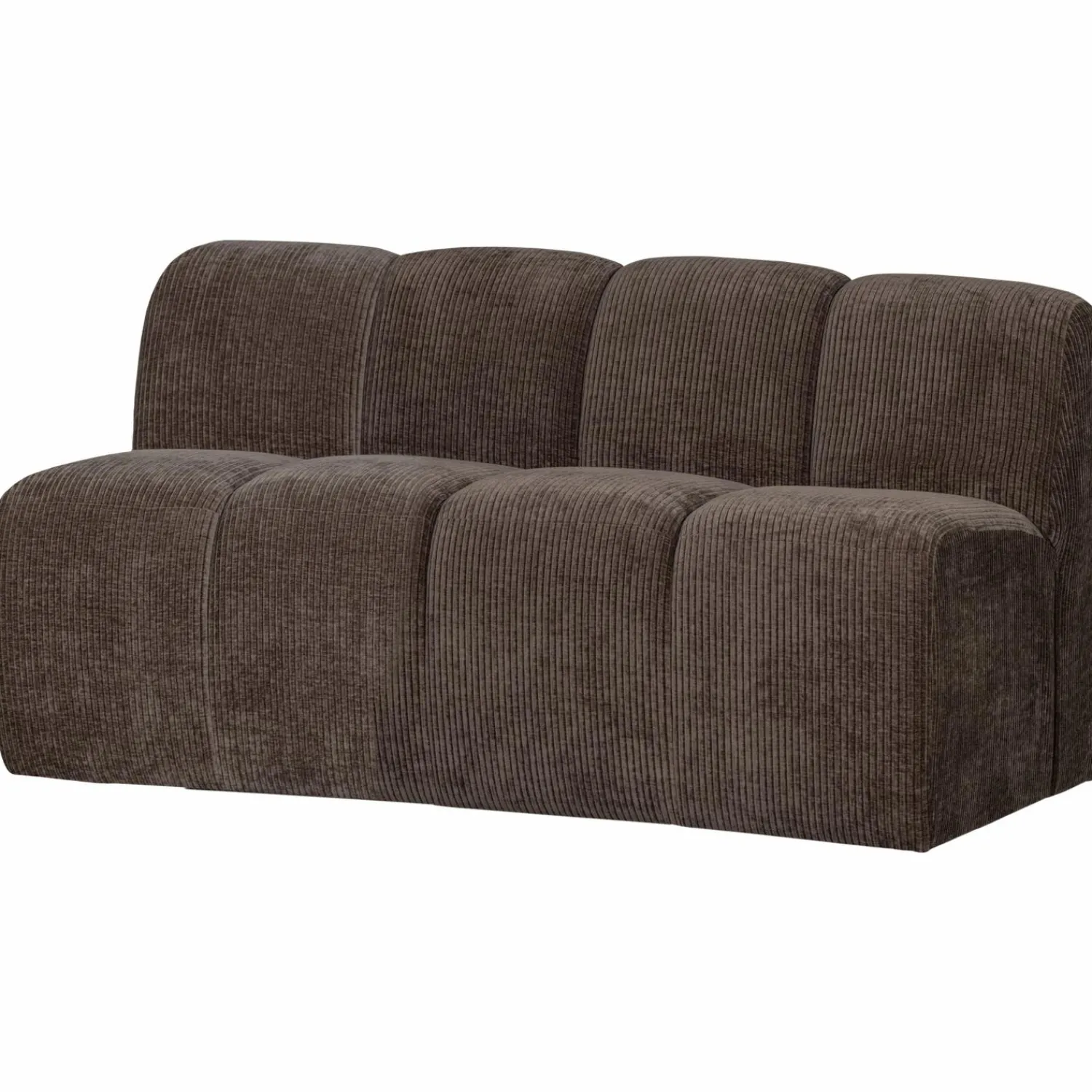 Sale WOOOD Mojo eetbankje 164 cm met rugleuning ribstof Bruin