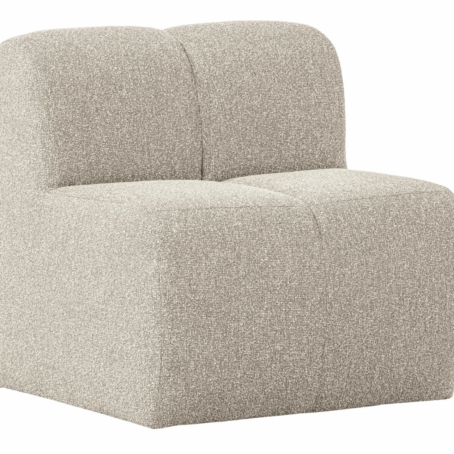 New WOOOD Mojo eetbankje 84 cm met rugleuning bouclé Beige melange