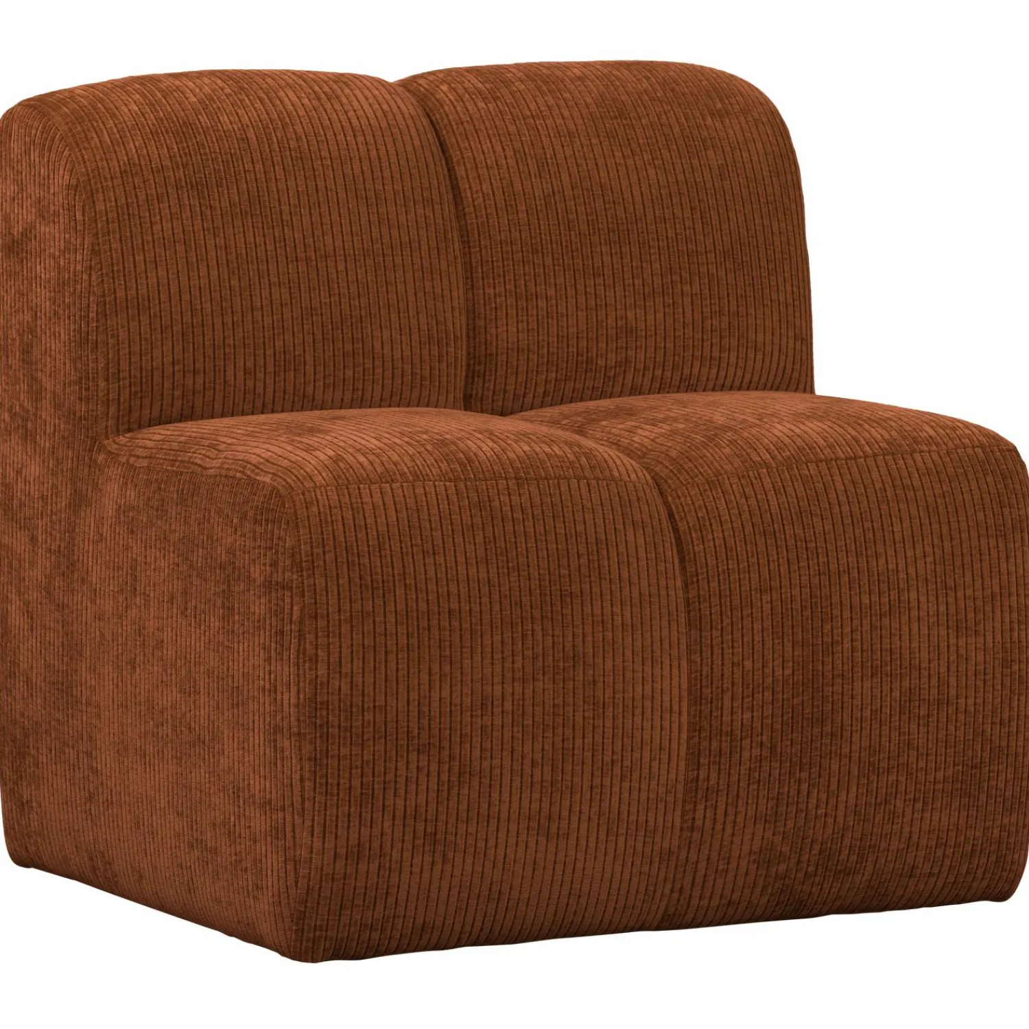 Sale WOOOD Mojo eetbankje 84 cm met rugleuning ribstof Roestbruin