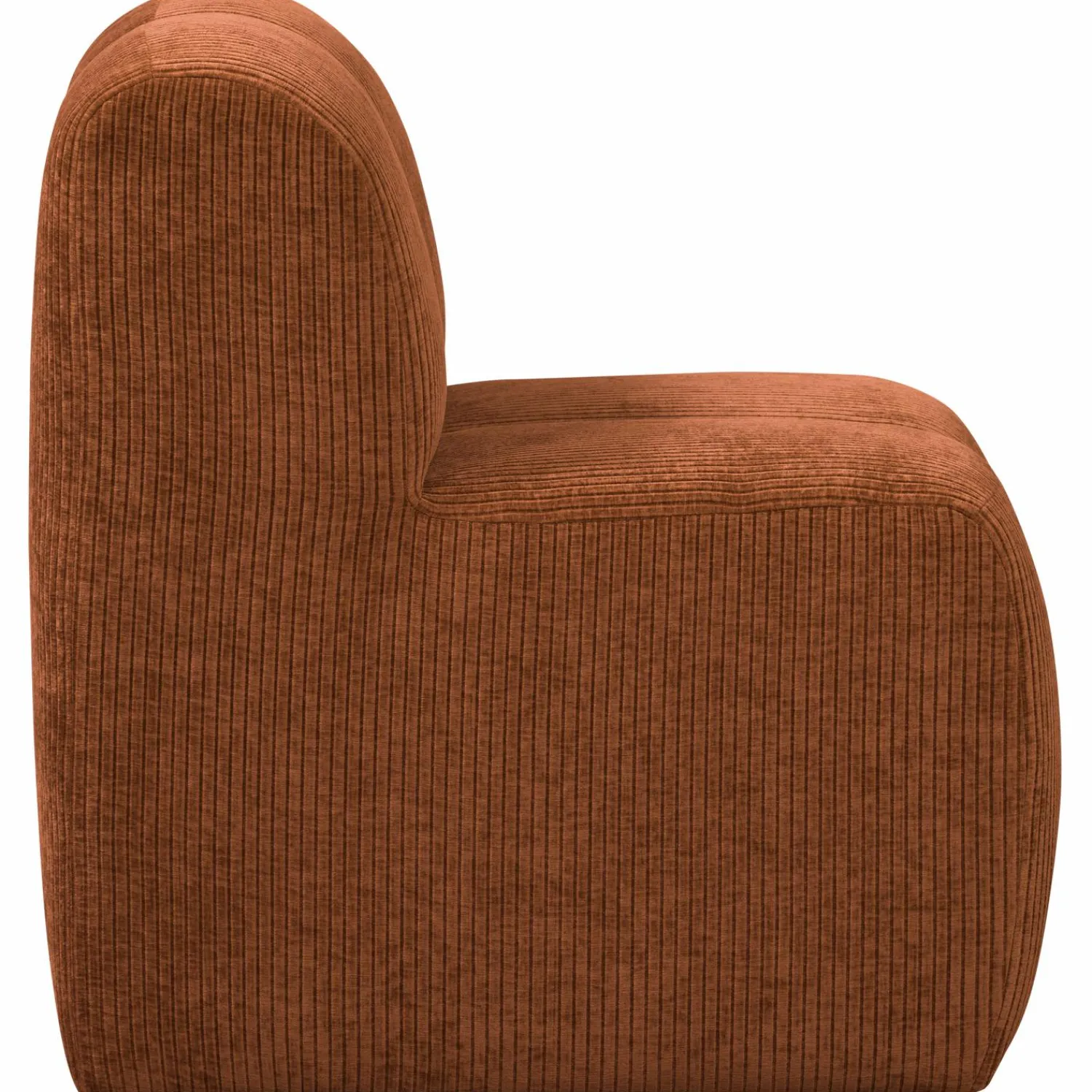 Sale WOOOD Mojo eetbankje 84 cm met rugleuning ribstof Roestbruin