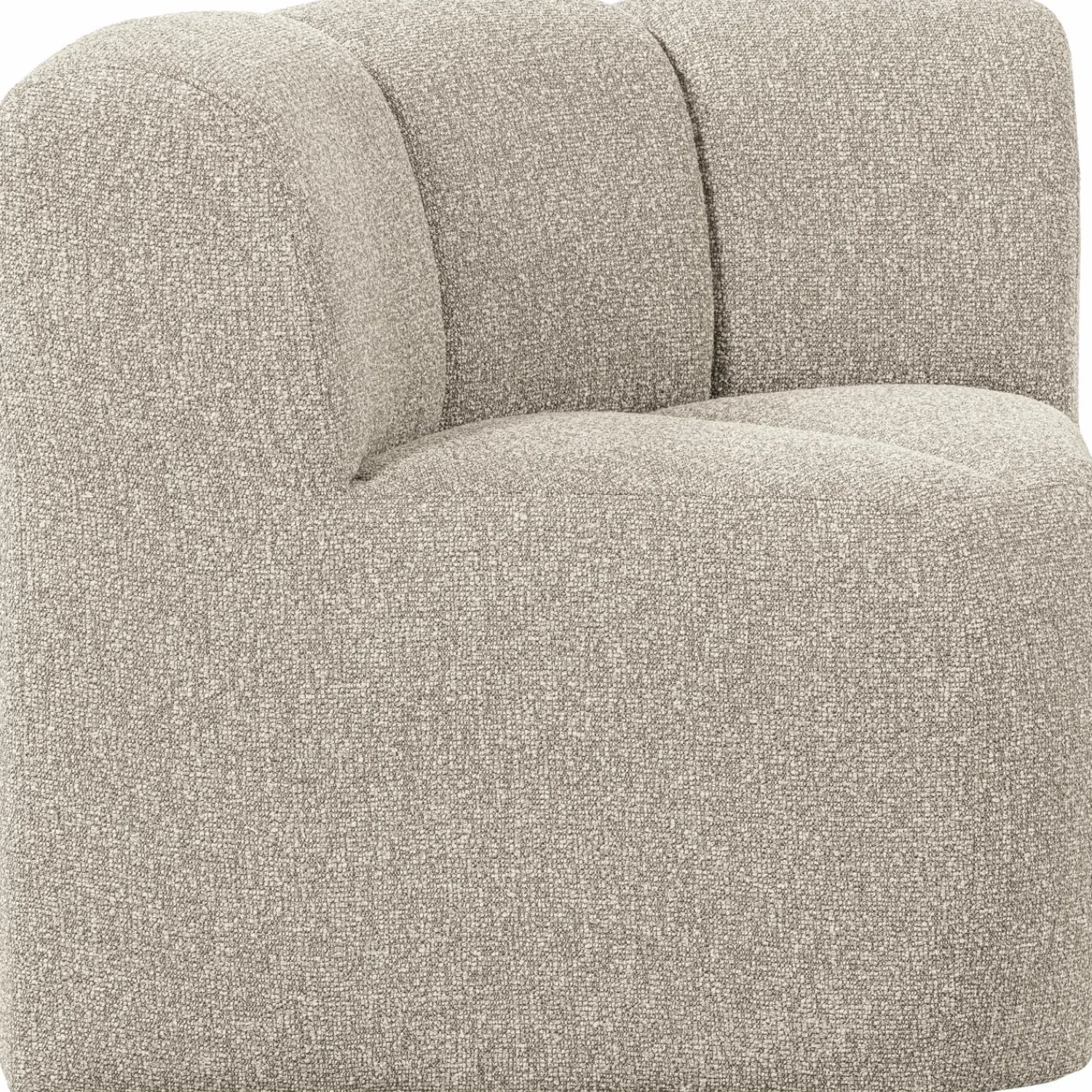 Hot WOOOD Mojo eetbankje hoek met rugleuning bouclé Beige melange