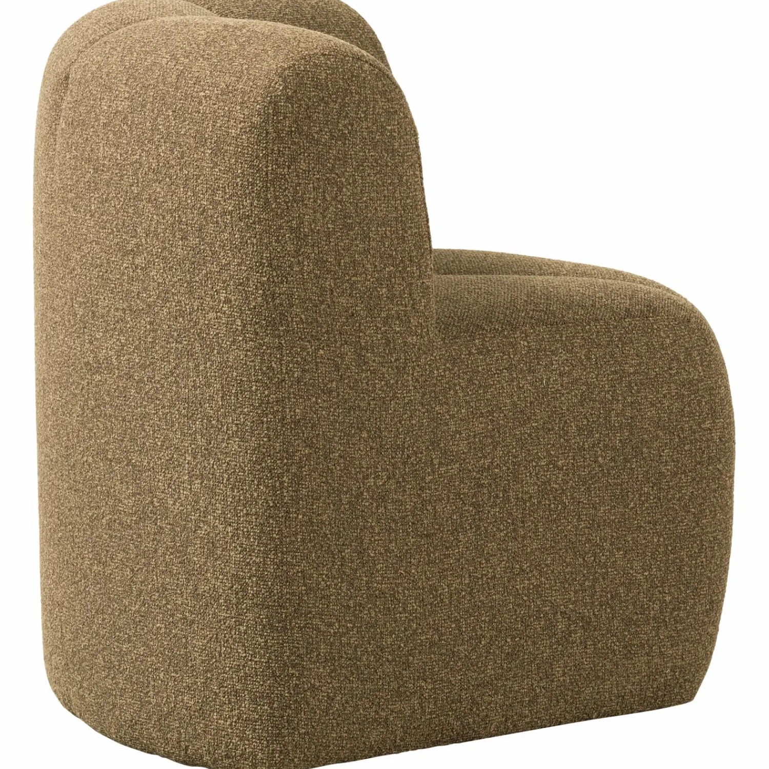 Best WOOOD Mojo eetbankje hoek met rugleuning bouclé Geel/bruin melange
