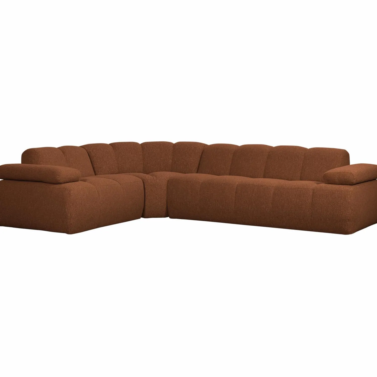 New WOOOD Mojo hoekbank links bouclé Roestbruin melange