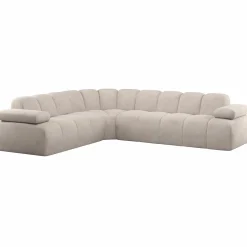 Discount WOOOD Mojo hoekbank links ribstof ecru
