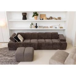 WOOOD Mojo poef 45x84x64 cm bouclé Bruin melange