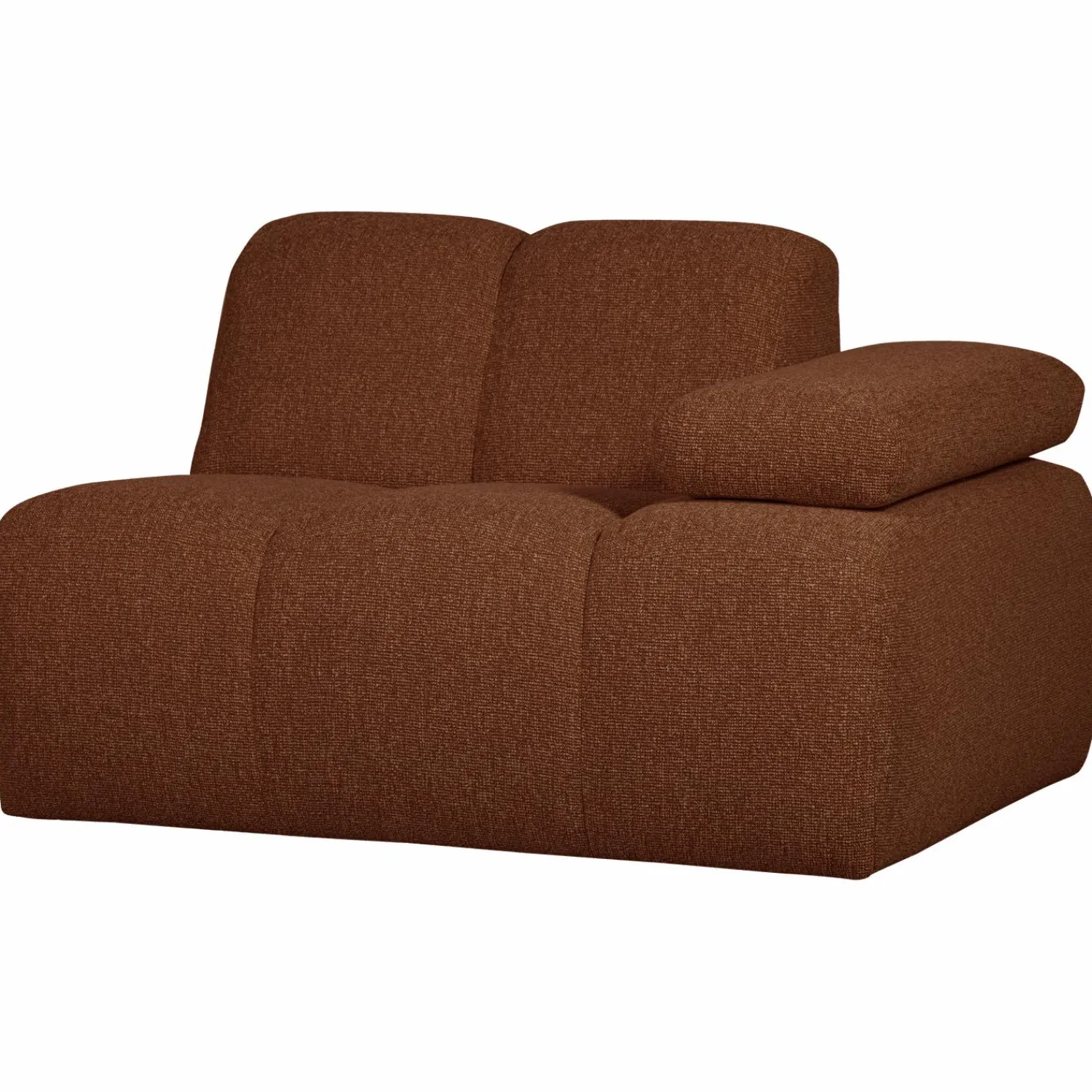 Outlet WOOOD Mojo 1-zits element arm rechts bouclé Roestbruin melange