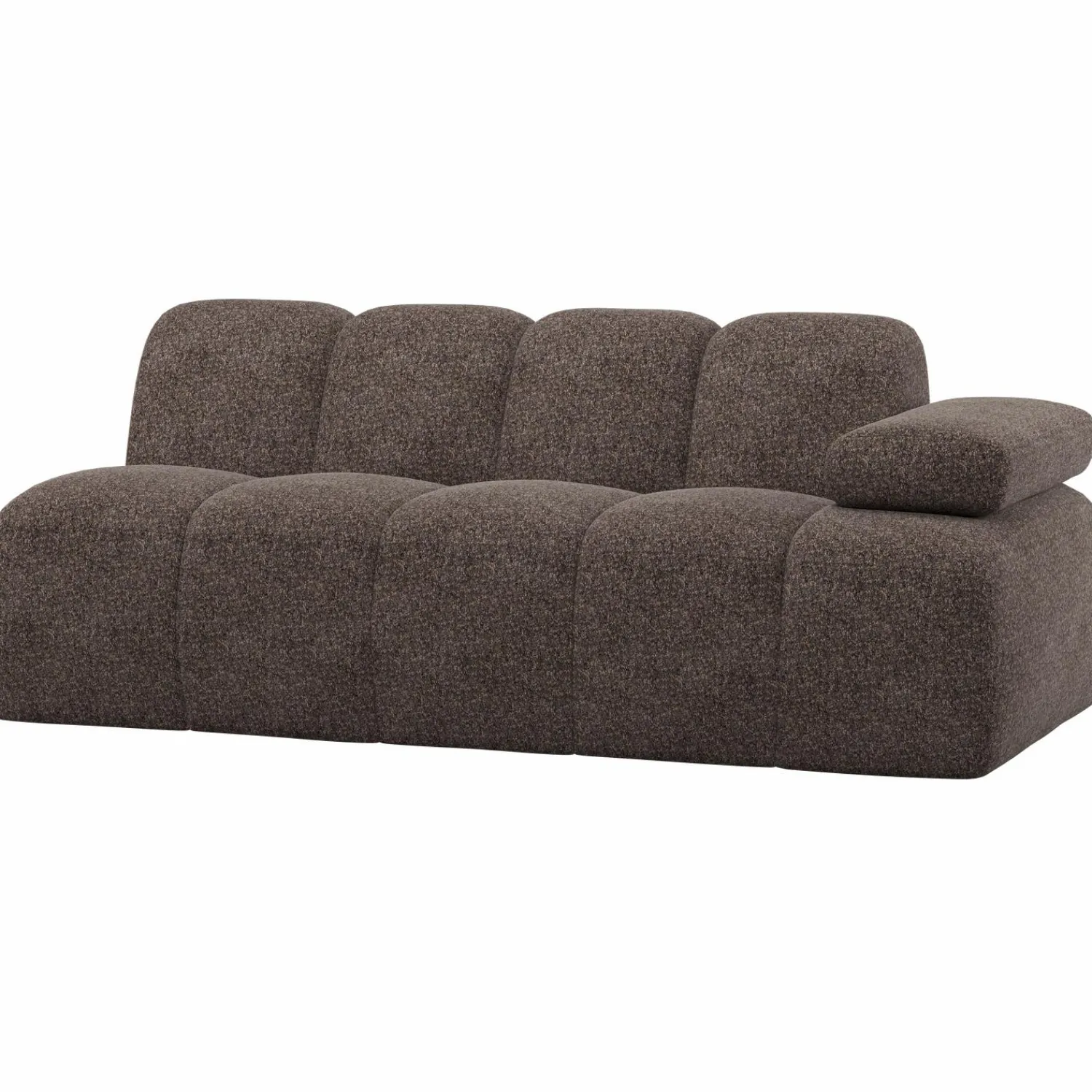 Outlet WOOOD Mojo 2-zits element arm rechts wollig Bruin