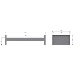 Online WOOOD Morris bed grenen leem 90x200 cm excl. lattenbodem