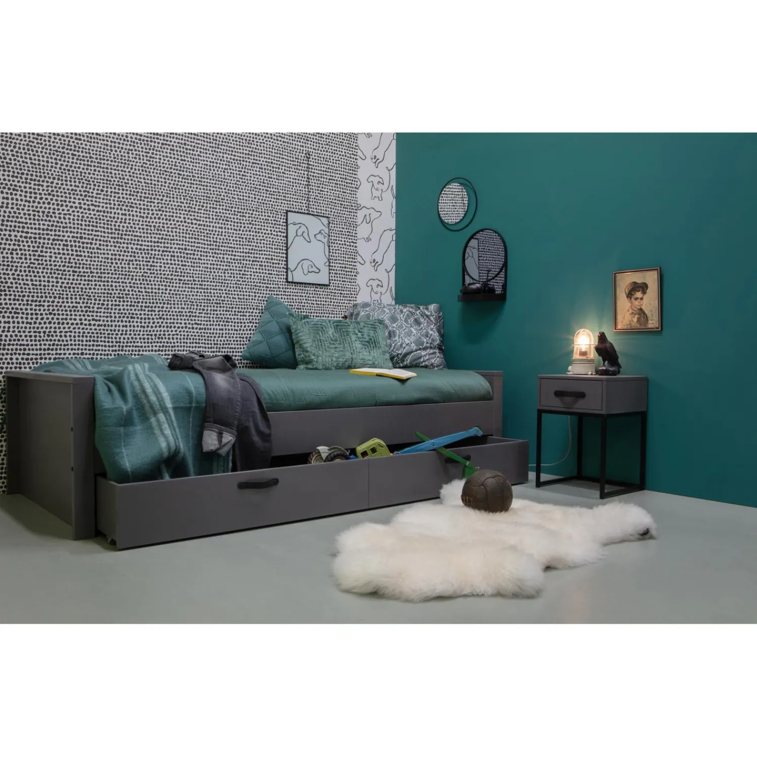 Sale WOOOD Morris bedlade grenen leem