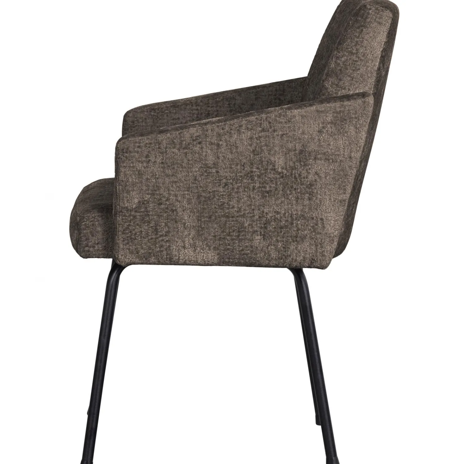 Sale WOOOD Mount eetkamerstoel met armleuning grof geweven Grijs/bruin