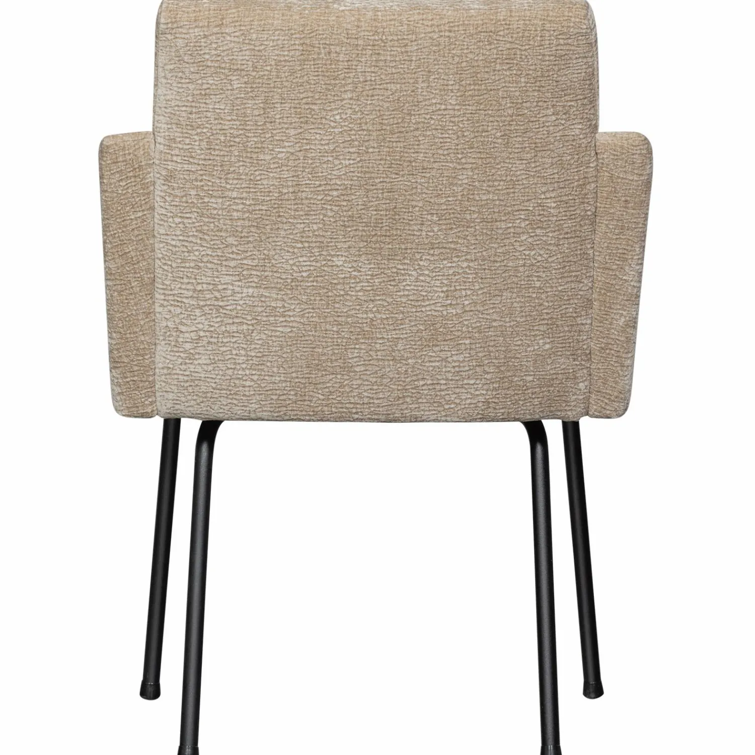 Discount WOOOD Mount eetkamerstoel met armleuning 3D chenille Zand