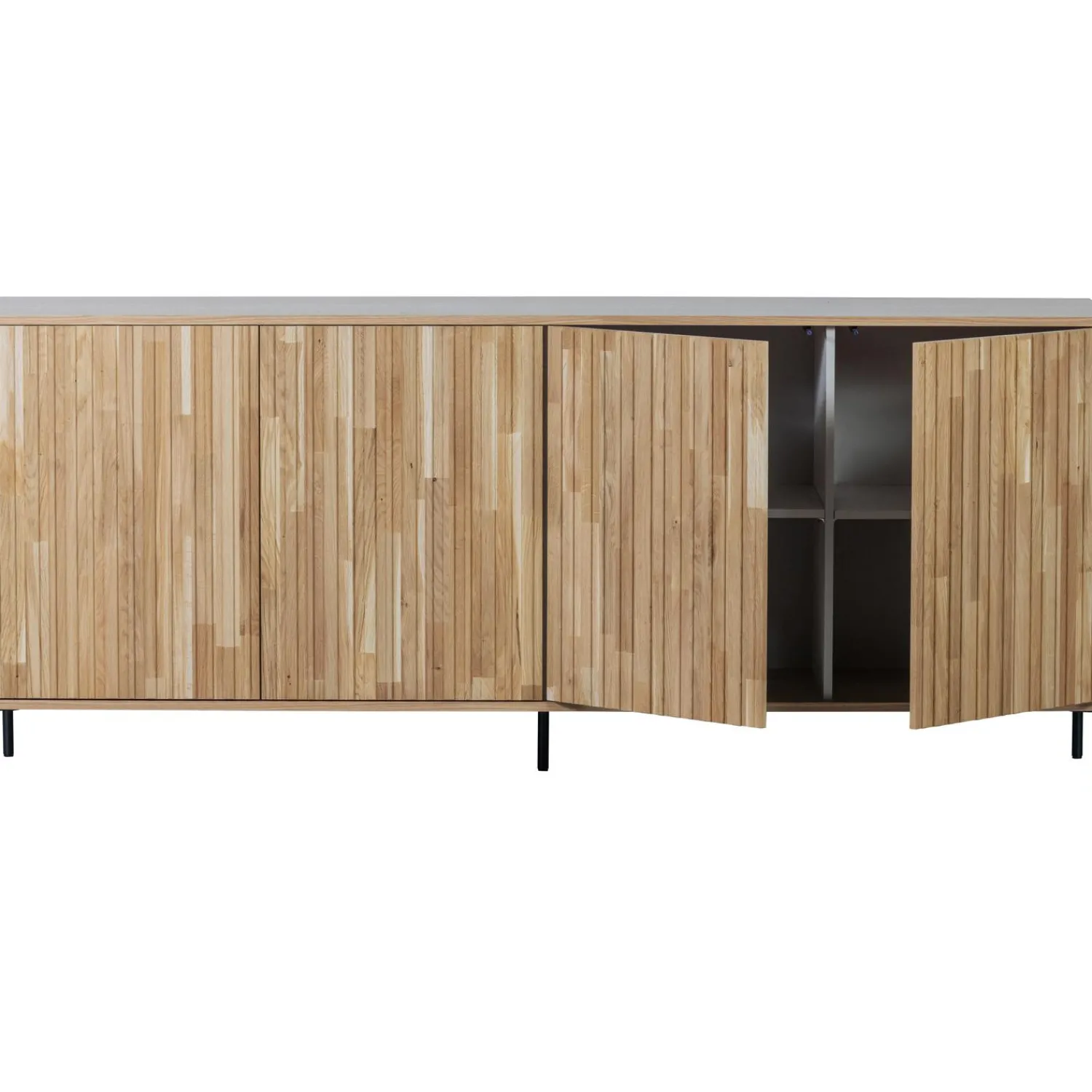 Sale WOOOD New Gravure dressoir 200 cm eiken blanke lak Naturel
