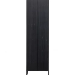 Clearance WOOOD New Gravure hoge kast met lade grenen Zwart