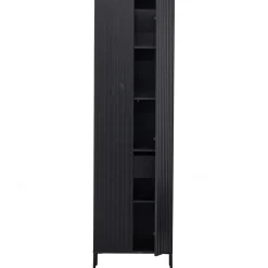 Clearance WOOOD New Gravure hoge kast met lade grenen Zwart