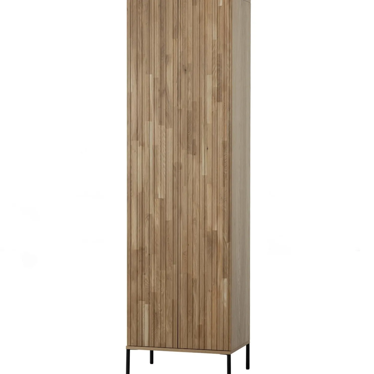 Online WOOOD New Gravure hoge kast met lade eiken blanke lak Naturel