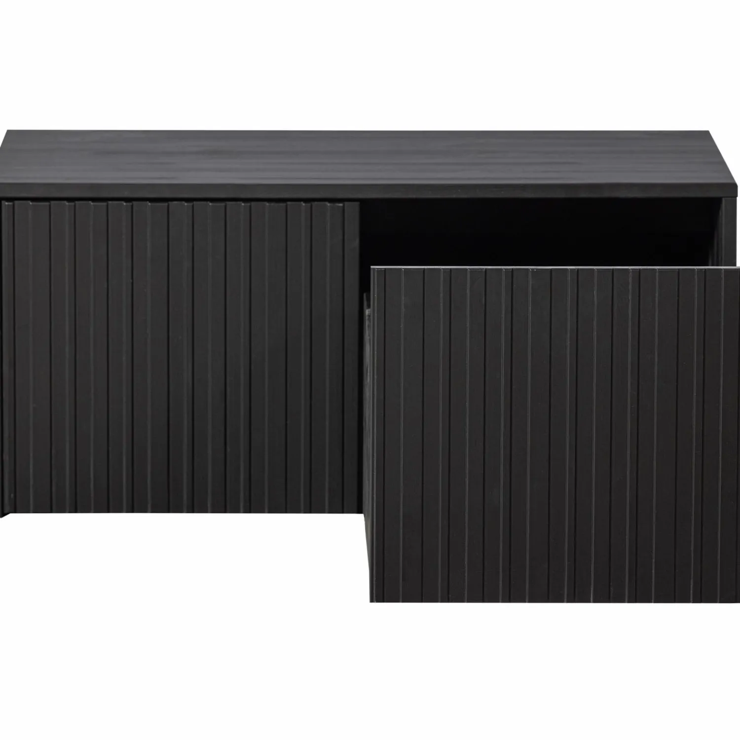 WOOOD New Gravure kistbank grenen Zwart