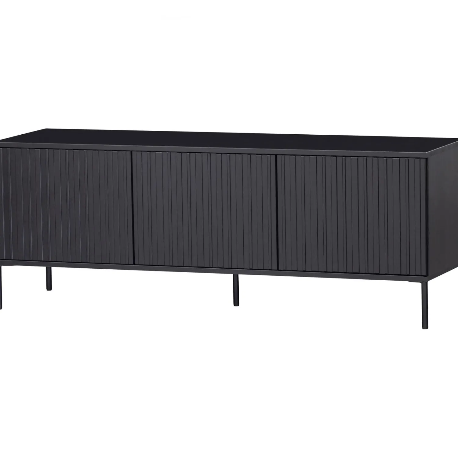 Clearance WOOOD New Gravure tv meubel 150 cm grenen Zwart