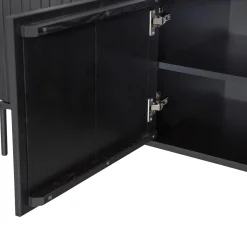 Clearance WOOOD New Gravure tv meubel 150 cm grenen Zwart