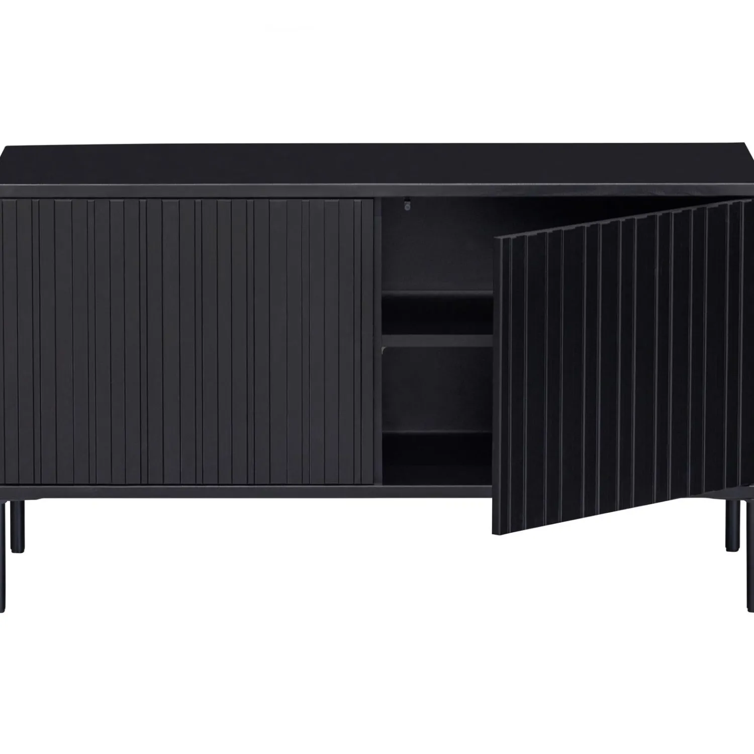 Hot WOOOD New Gravure tv meubel 100 cm grenen Zwart