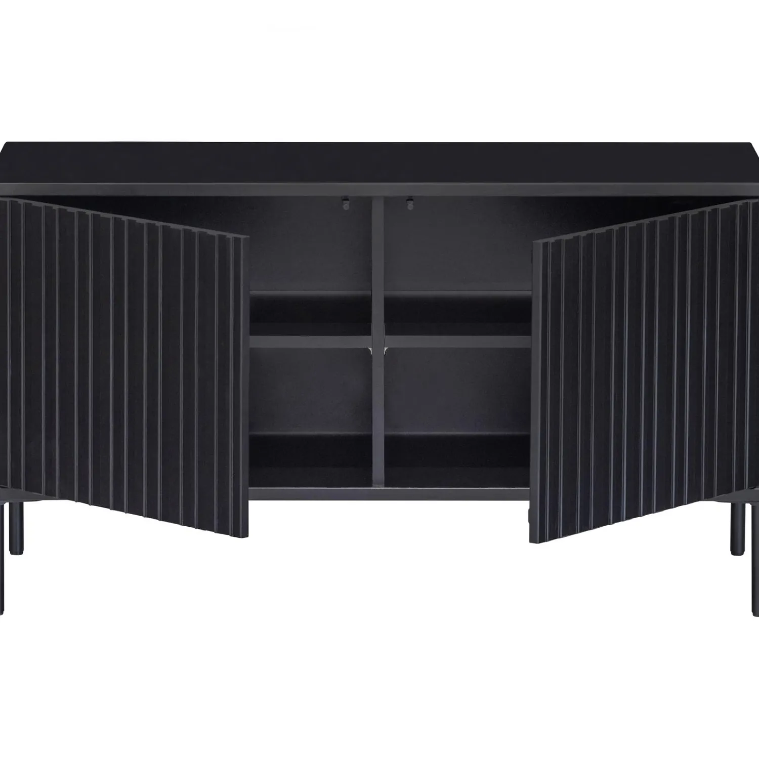 Hot WOOOD New Gravure tv meubel 100 cm grenen Zwart