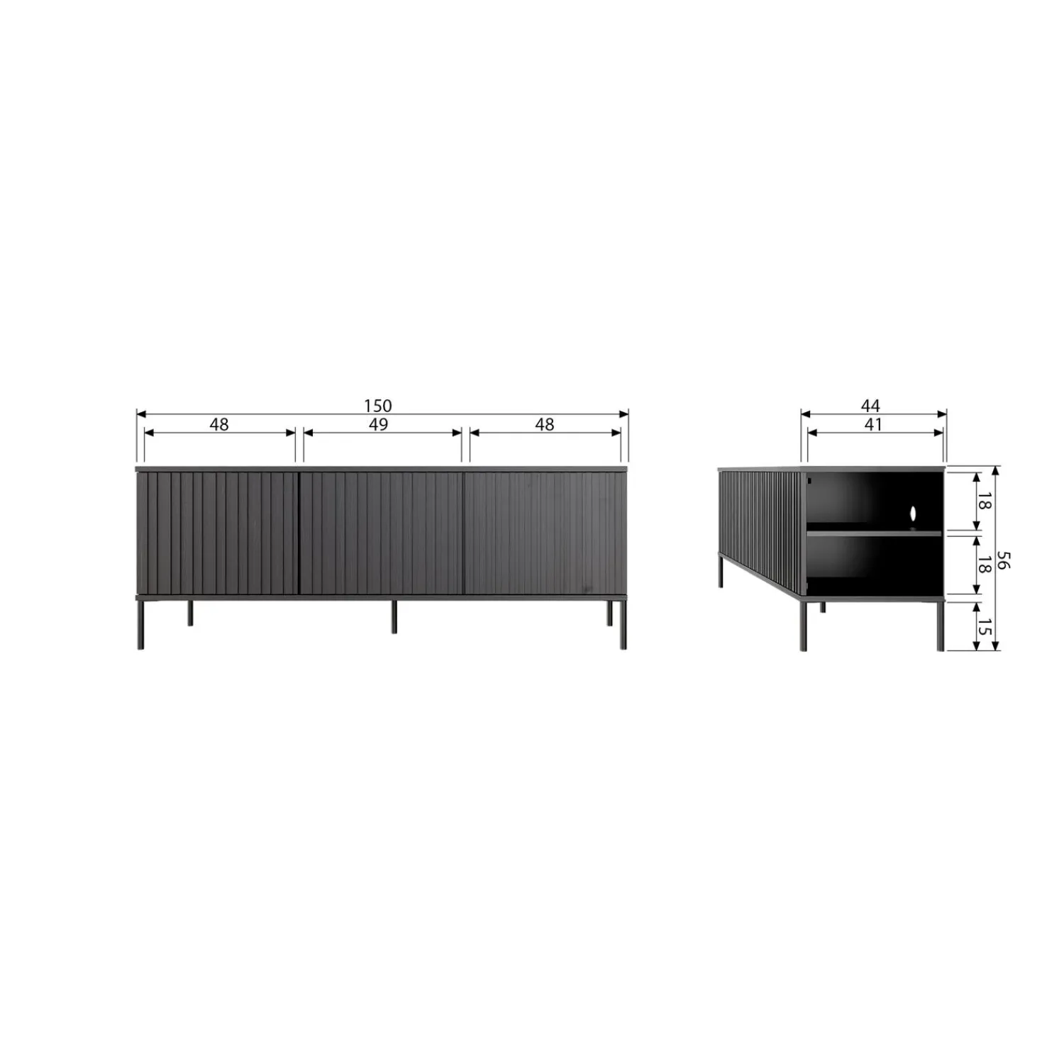Sale WOOOD New Gravure tv meubel 150 cm essen fineer Espresso