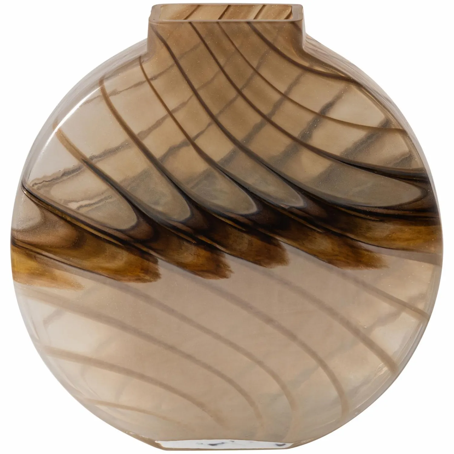 Outlet WOOOD Norbert handgevormde vaas glas bruin