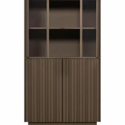 Best WOOOD Nova lage vitrinekast grenen truffel bruin