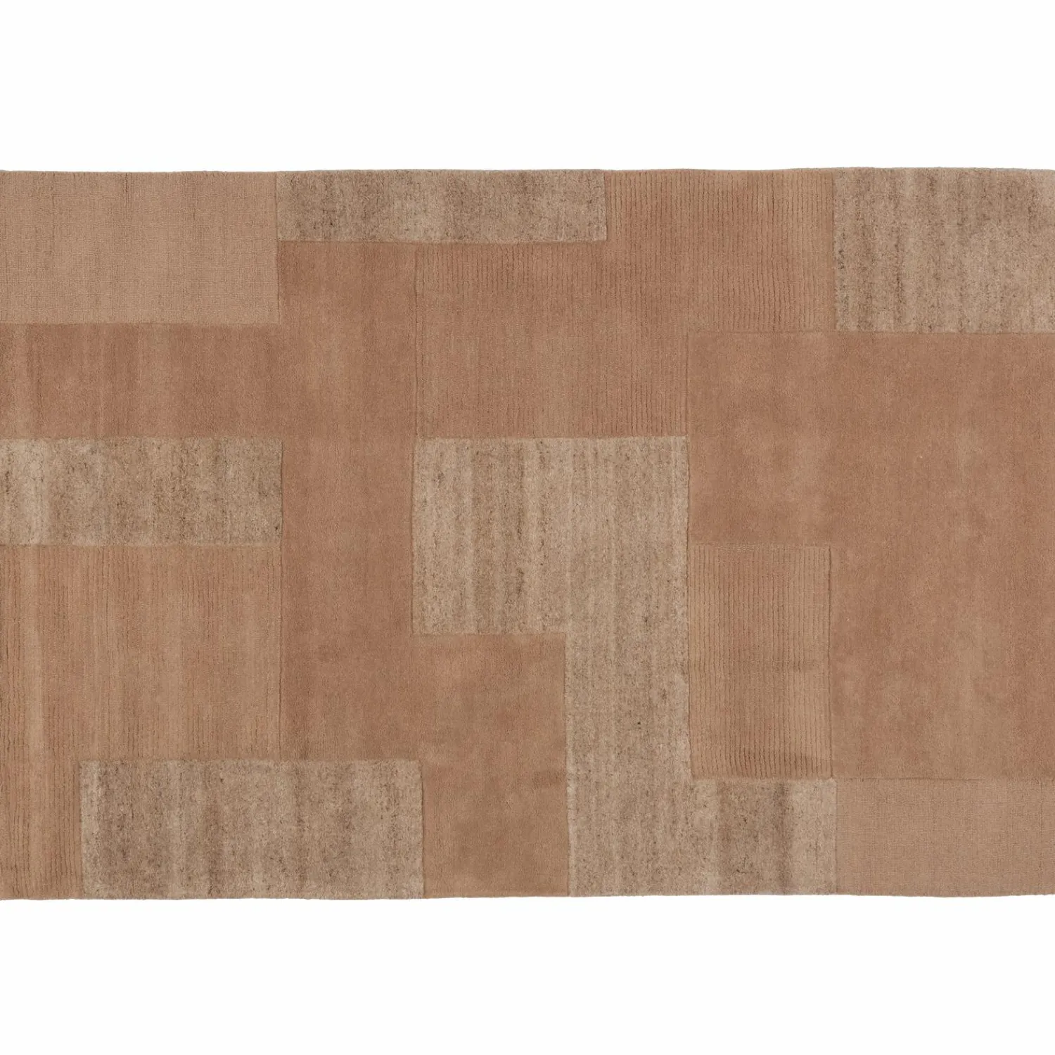 WOOOD Noven handgeweven vloerkleed wol/katoen zand 170x240 cm
