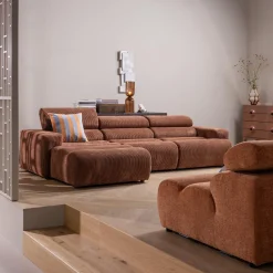 Clearance WOOOD Novi chaise longue bank links ribstof Terra