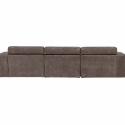 Outlet WOOOD Novi chaise longue bank rechts ribstof grijsbruin Grijs/bruin